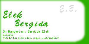 elek bergida business card